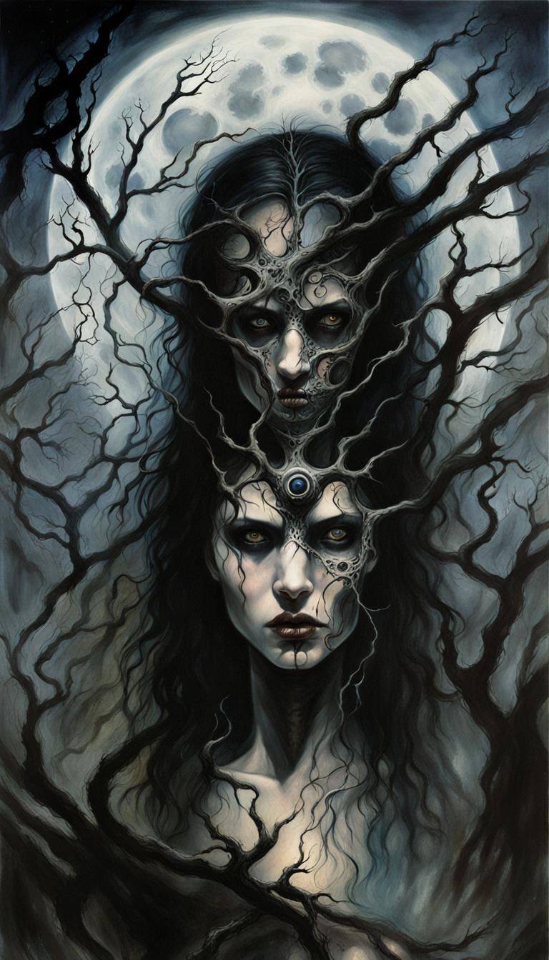 Dark Fantasy Gothic Portrait of Vengeful Creature