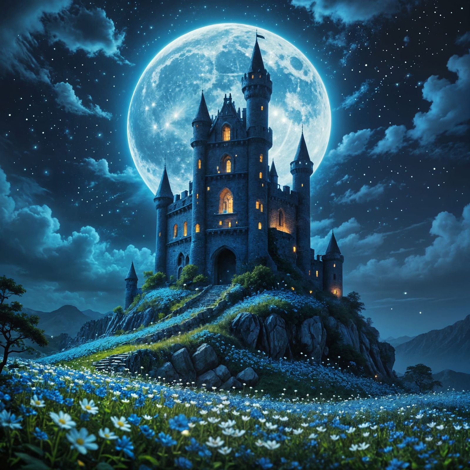 Moonlit Castle  by @Soynuts