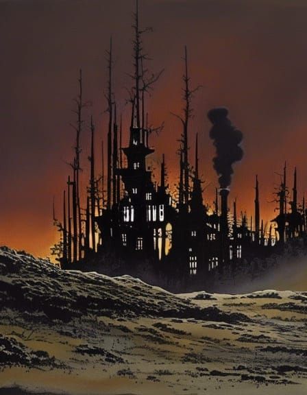 "Heartbreak Hotel" eerie ultra-detailed matte painting deep ...