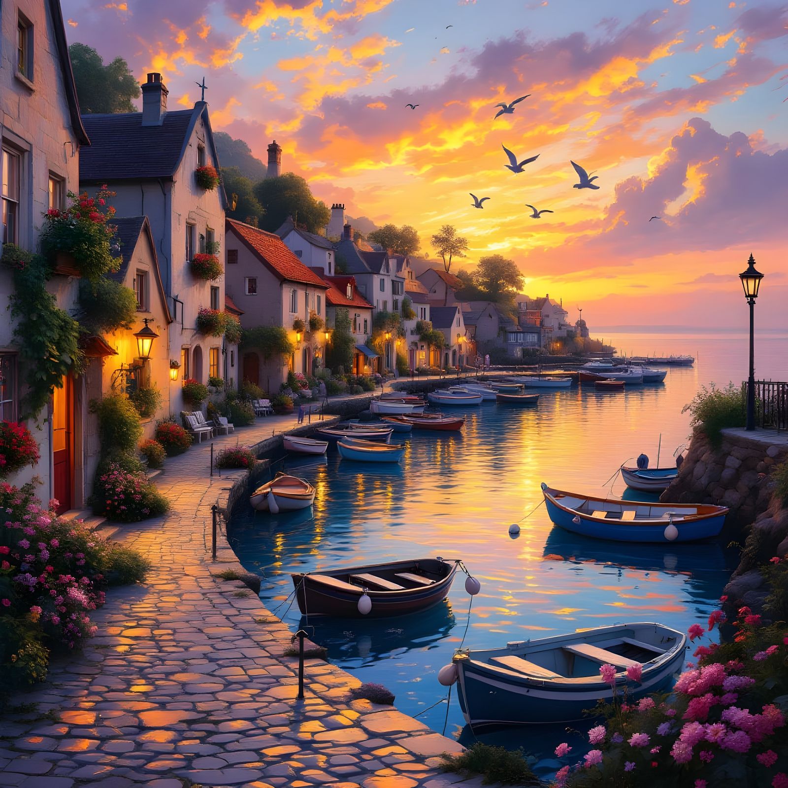 Twilight in the Harbor  by @Chirminth