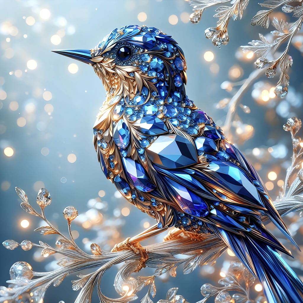 Gleaming Melody: The Crystal Songbird’s Serenade