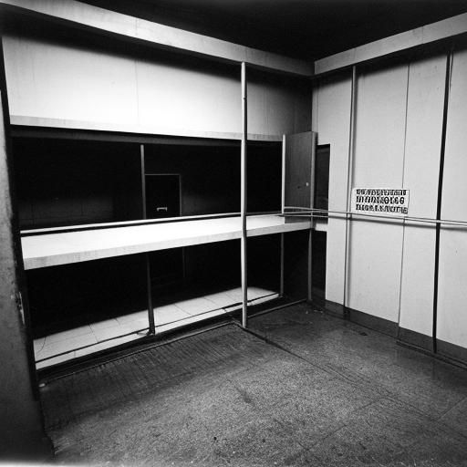 A  black and white photograph of the holding cell area of HPD headquarters where Vince Di Stasio and Sergio Russo killed themselves.  This i...