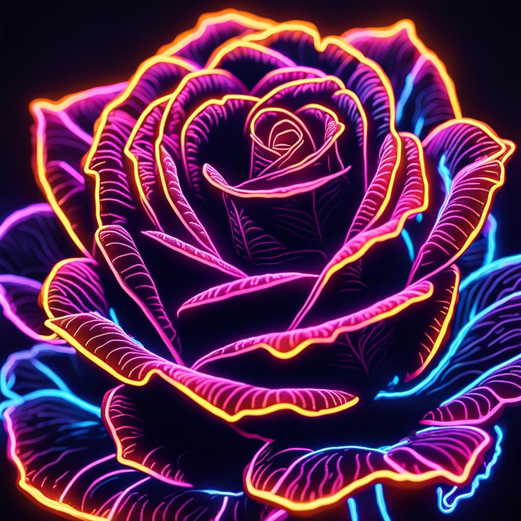 Neon Rose  by @Soynuts