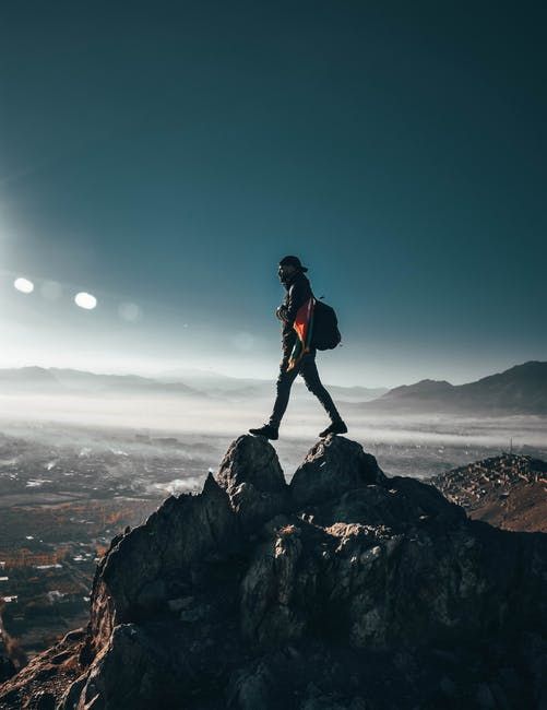 Mountain Climbing Reaching the Top 
