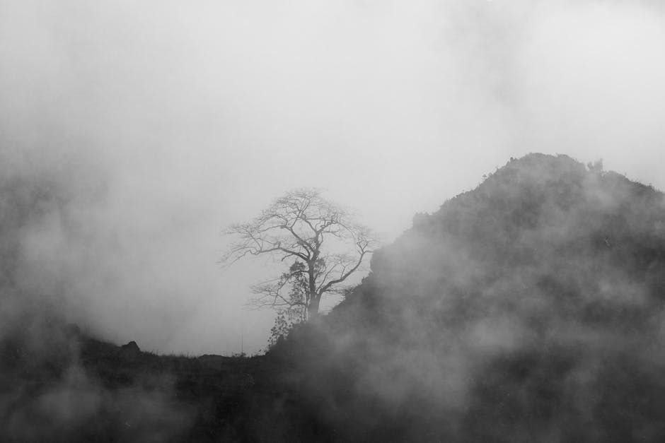 Ghostly Banshee in a foggy cemetery