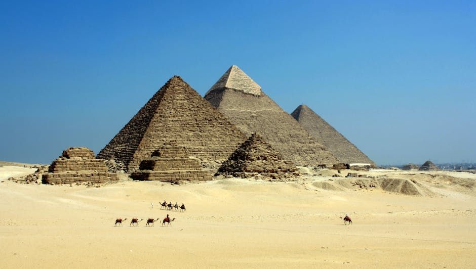 pyramids destroyed by meteor strike, Fantasy worlds, beautiful, 8k resolution, realistic concept art