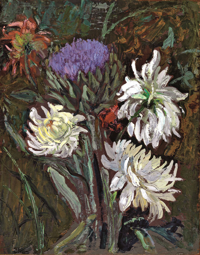 Artichoke in Bloom with Chrysanthemums