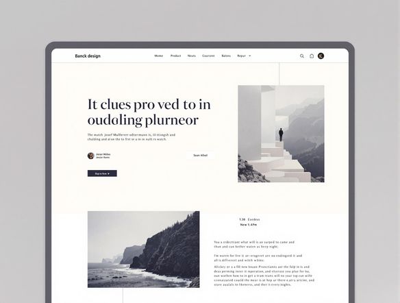 A minimalist website design showcasing a muted color palette of soft grays, creams, and dusty blues. The layout is clean and modern, with subtle typography and ample white space, conveying a sense of sophistication and tranquility.