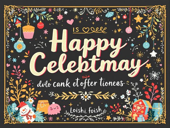 A digital card with a heartfelt message, vibrant colors, and festive decorations, symbolizing celebration and connection.