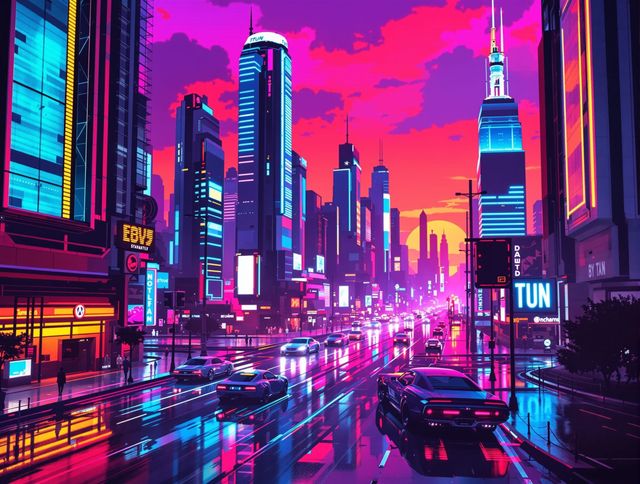 Synthwave Cityscape Generator tool