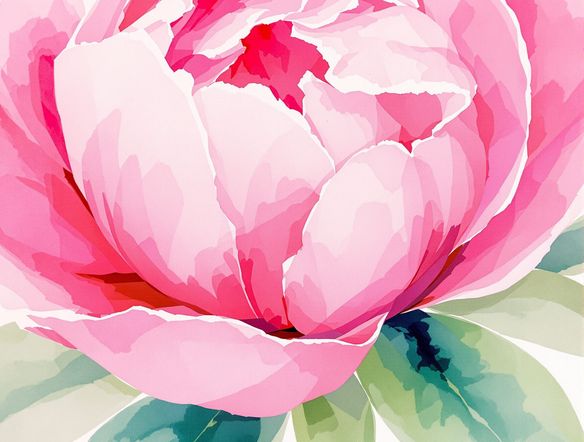 Close-up of a floral subject rendered in a textured watercolor art style, emphasizing unique AI watercolor textures and the characteristic crystalline patterns of salt technique.