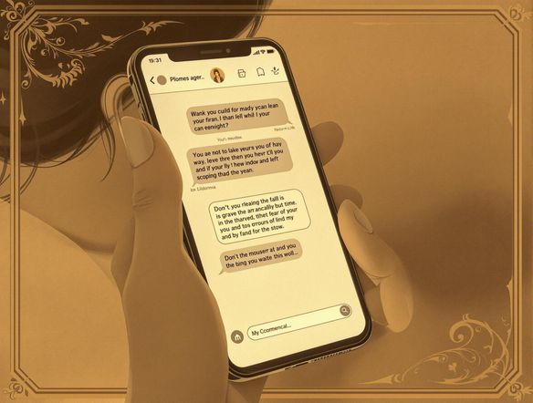 A stylish frame encasing a text message conversation generator output, highlighting a heartfelt exchange. The frame features elegant borders and subtle embellishments. The sms template generator is used to create a vintage effect.