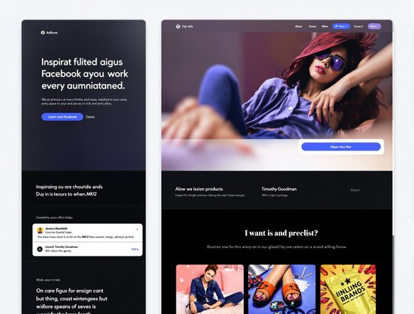 A clean and professional Facebook page design featuring a captivating cover photo that showcases a brand's unique identity and values. Incorporate elements of modern design and a clear call to action.