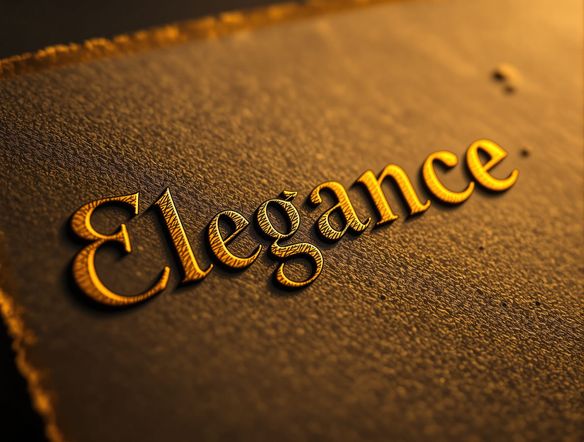 A close-up of elegant letterpress style text on textured paper, featuring the word 'Elegance', subtle ink bleed, antique print generator aesthetic, warm lighting.