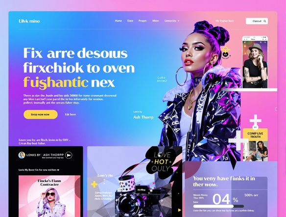 A vibrant magazine cover featuring a glamorous model, bold typography, and artistic design elements, reflecting modern trends.