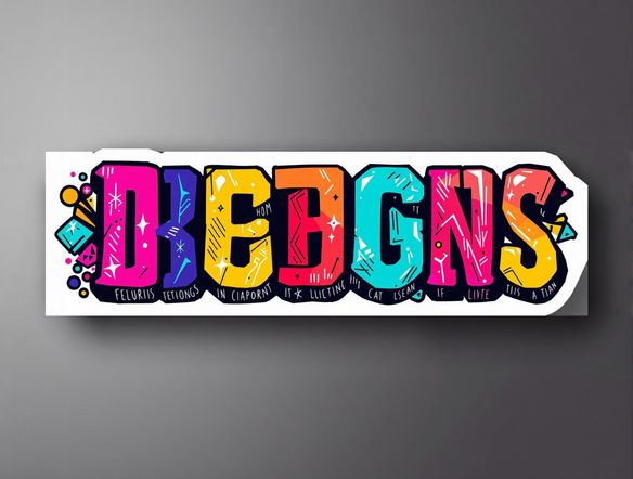 A vibrant bumper sticker with bold, stylized initials on a glossy background. Use a modern sans-serif font and incorporate a subtle emblem. The design should be eye-catching and easily readable from a distance. High resolution, vector graphics.