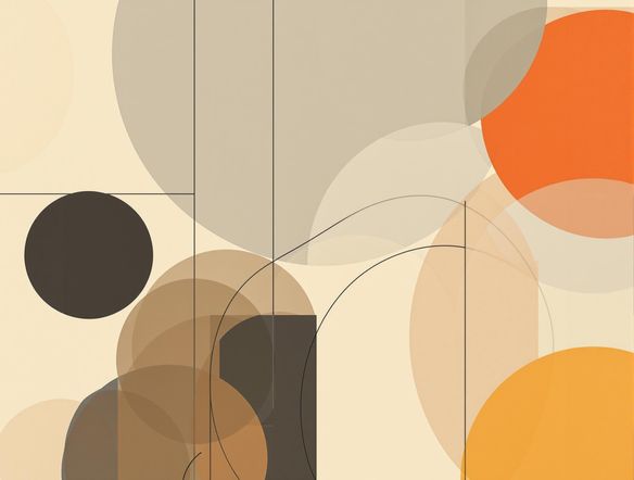 A minimalist graphic design concept featuring geometric shapes and a limited color palette. The design should convey a sense of sophistication and simplicity. Inspired by Bauhaus and Swiss design principles. Clean lines, vector art, high resolution.