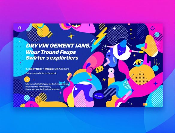 A vibrant Facebook cover photo featuring a modern design with abstract shapes and a bold color palette. Incorporate subtle branding elements and a clear call to action for maximum impact.