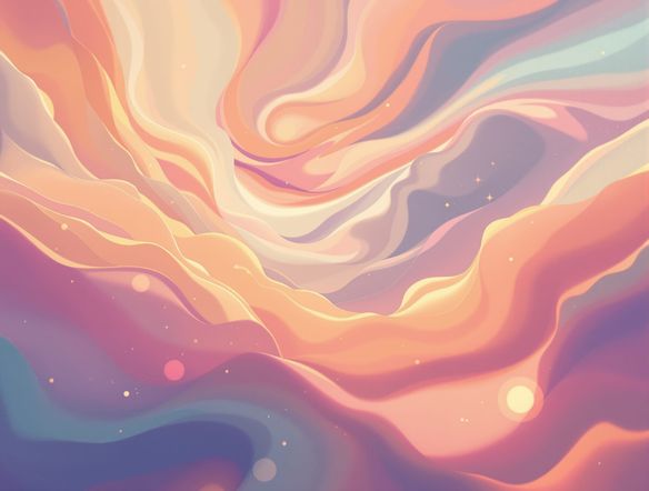 Abstract swirling colors, subtle geometric shapes, soft focus, gentle glow, representing lofi hip hop visuals AI, calming atmosphere, digital painting.