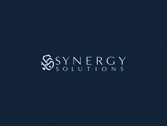 A modern, minimalist letterhead design featuring a sleek logo and subtle geometric patterns. Incorporate the company name 'Synergy Solutions' in an elegant font. Use a color palette of navy blue and silver. In the background, faintly display a bingo card.