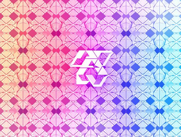 Generate a minimalist SVG logo featuring a geometric pattern. Use a vibrant color palette with gradients. The AI pattern generator should create a design suitable for a tech startup, emphasizing innovation and scalability. Consider incorporating abstract shapes and clean lines.