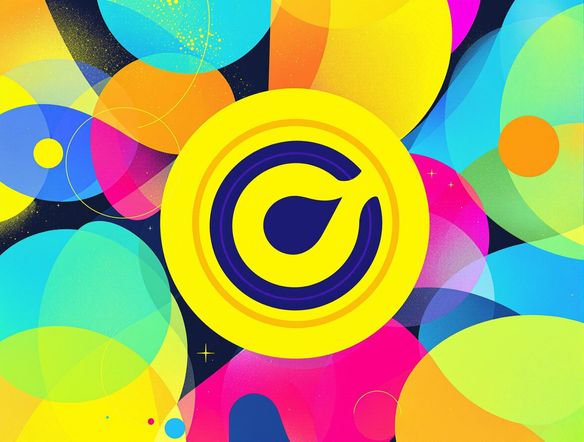 A vibrant social media header featuring a stylized logo and dynamic background, conveying energy and innovation. Use bright colors and modern typography.