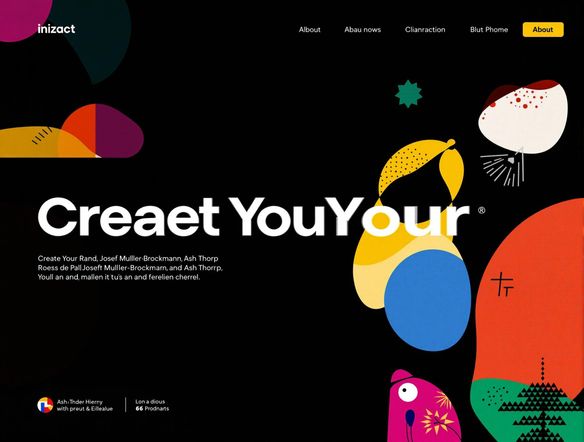 A header image featuring abstract shapes, vibrant colors, and bold typography that says 'Create Your Header'