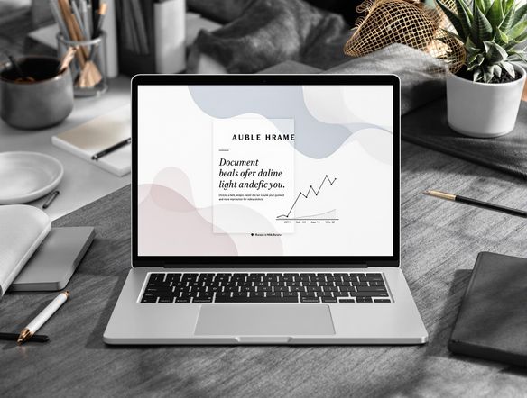 A clean, modern document layout featuring a striking graph and elegant typography. The document is displayed on a sleek laptop screen, surrounded by minimalist office supplies. Professional, high-resolution, 4k.