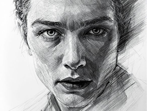 A photorealistic portrait of a person, rendered as a detailed pencil sketch with visible graphite texture and smudging.