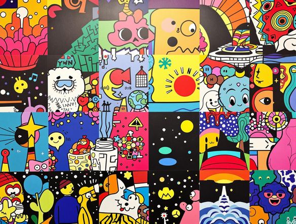 A vibrant collage featuring diverse images blended seamlessly, with a central focus on creativity and innovation.