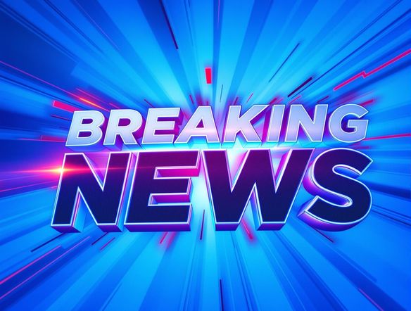 A dynamic news headline graphic with bold, impactful text on a vibrant, attention-grabbing background. The words 'Breaking News' should be prominent, with a sense of urgency and importance conveyed through the visuals.