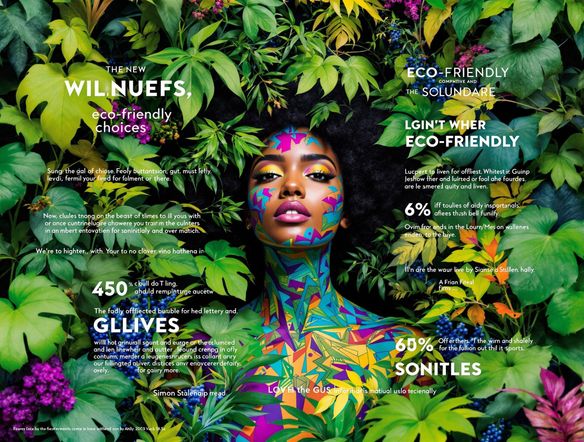 A vibrant social media carousel post about sustainable living, featuring lush greenery, modern design elements, and clear, concise text overlays. Focus on eco-friendly choices and a call to action to learn more.