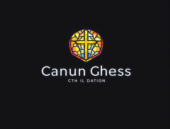 A sophisticated update to a traditional church logo featuring stained glass. Add subtle gradients and a modern typeface while maintaining the classic feel. Use vibrant colors to represent the diversity and dynamism of the congregation.