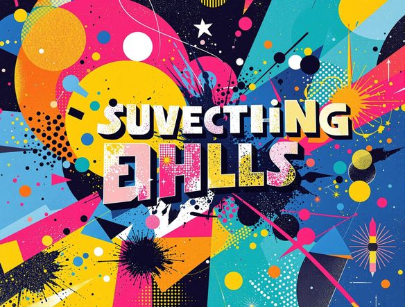 A vibrant, eye-catching poster design featuring bold typography and abstract geometric shapes, radiating energy and creativity.