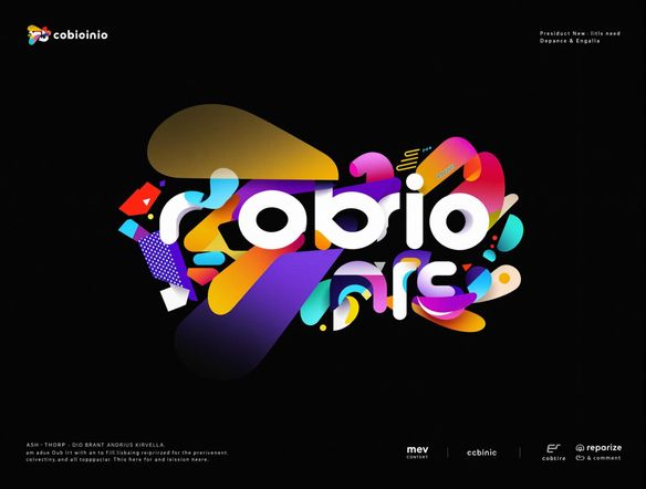 Abstract logo design featuring bold typography, vibrant colors, and dynamic geometric shapes, modern and minimalist style.