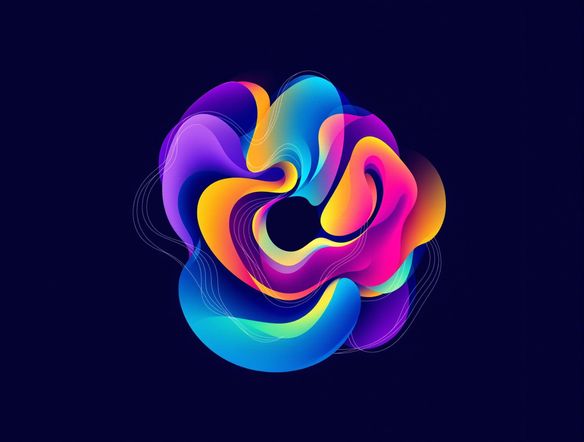 A vibrant, abstract sign design generated using an organic shape generator. The design features flowing lines and a harmonious color palette, perfect for a modern business logo. High resolution, digital art.