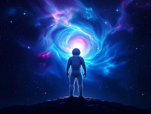 A sophisticated ebook cover art, featuring a lone astronaut gazing at a nebula, minimalist style, clean typography, sci-fi genre, generated by a custom ebook cover creator.