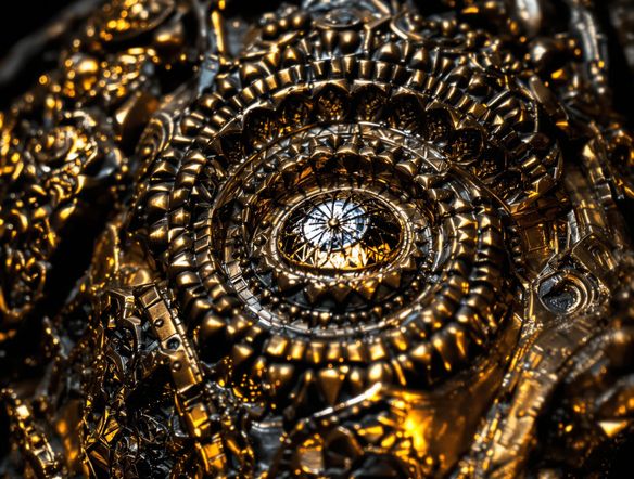 A detailed, close-up view of an ornate Igbo-Ukwu bronze sculpture, showcasing intricate patterns and textures, rendered in a realistic lost-wax casting AI art style. Ancient African artifacts.