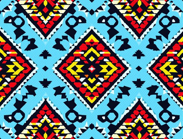 Seamless pattern of geometric Zulu beadwork, bold lines, contrasting colors, abstract shapes, inspired by South African cultural art, digital illustration, vector style.