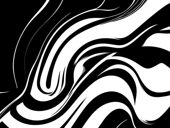 Abstract monochrome graphic art with flowing lines and sharp geometric shapes, high contrast black and white, minimalist design.