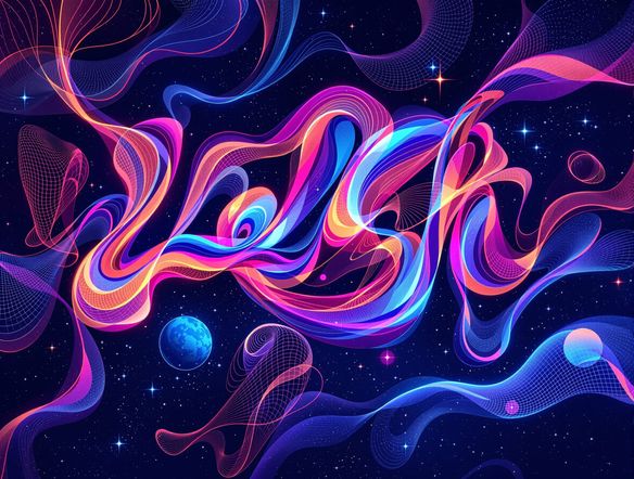 A vibrant, abstract illustration of a custom typeface being designed by AI, showcasing flowing lines and unique letter shapes. Digital art, concept design.