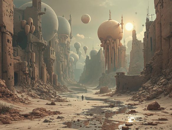 A surreal, dreamlike photograph generated by AI, featuring unexpected juxtapositions and a muted color palette. Use as an ai graphic design generator or an ai idea generator. Soft lighting, high detail.