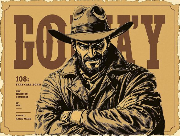 A Wild West-style 'Wanted' poster with a sepia-toned photograph of a mischievous-looking outlaw, bold typography, and distressed paper texture.
