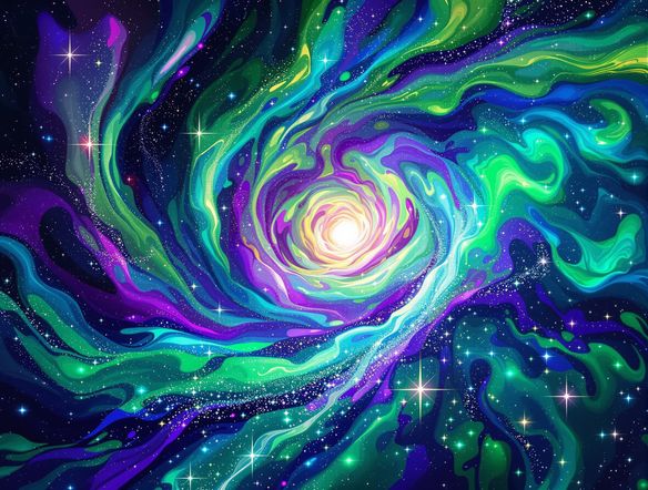 A mesmerizing, swirling vortex of vibrant colors, abstract fluid art, intricate patterns, high detail, psychedelic aesthetic, digital painting.