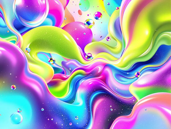 A vibrant digital artwork capturing the millennium aesthetic, featuring abstract shapes, glitter effects, and a color palette reminiscent of early 2000s web design. Y2k nostalgia art generator.