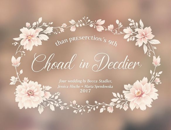 A romantic wedding logo featuring a script font for the couple's names and a classic serif font for the wedding date, generated using a font combinations generator. Floral accents and a soft, vintage filter.