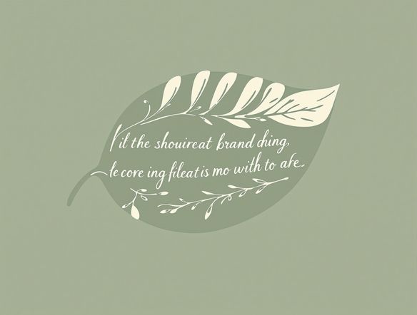 A minimalist logo design featuring a single, stylized leaf with a subtle, inspiring quote integrated into the design. Use a calming color palette of greens and whites. Vector illustration.