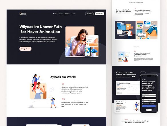 An animated video showcasing a website design seamlessly adapting to different screen sizes (desktop, tablet, mobile). The video should highlight user interaction and smooth transitions, emphasizing a modern and clean aesthetic.