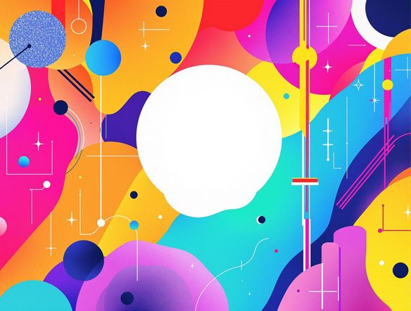 A vibrant and dynamic Twitter banner showcasing various creative design elements, abstract shapes, and a profile picture placeholder, rendered in a modern, digital art style.