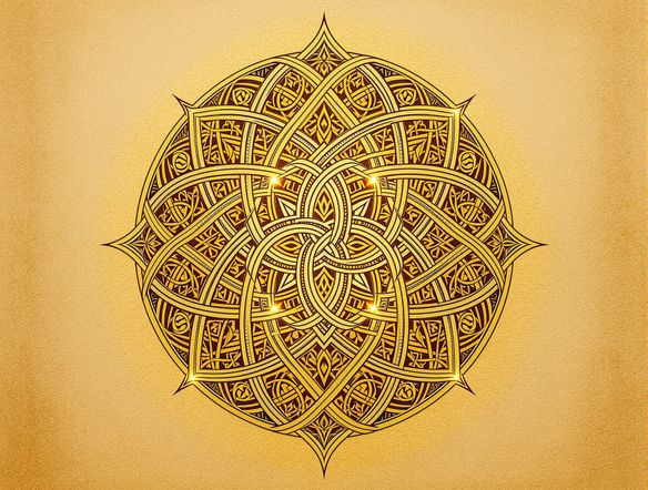 Intricate Celtic knotwork design, intricate interweaving lines, seamless pattern, Irish heritage, digital art, high detail, symmetrical, on a parchment background.